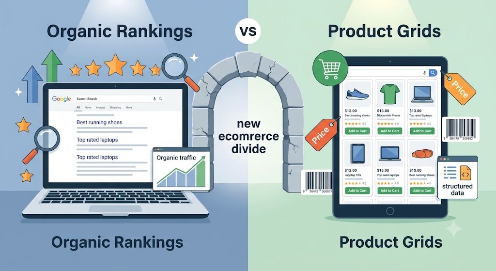 organic rankings vs product grids