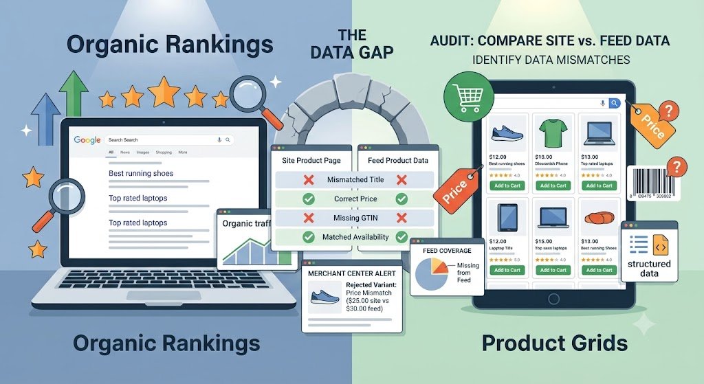 organic rankings vs product grids